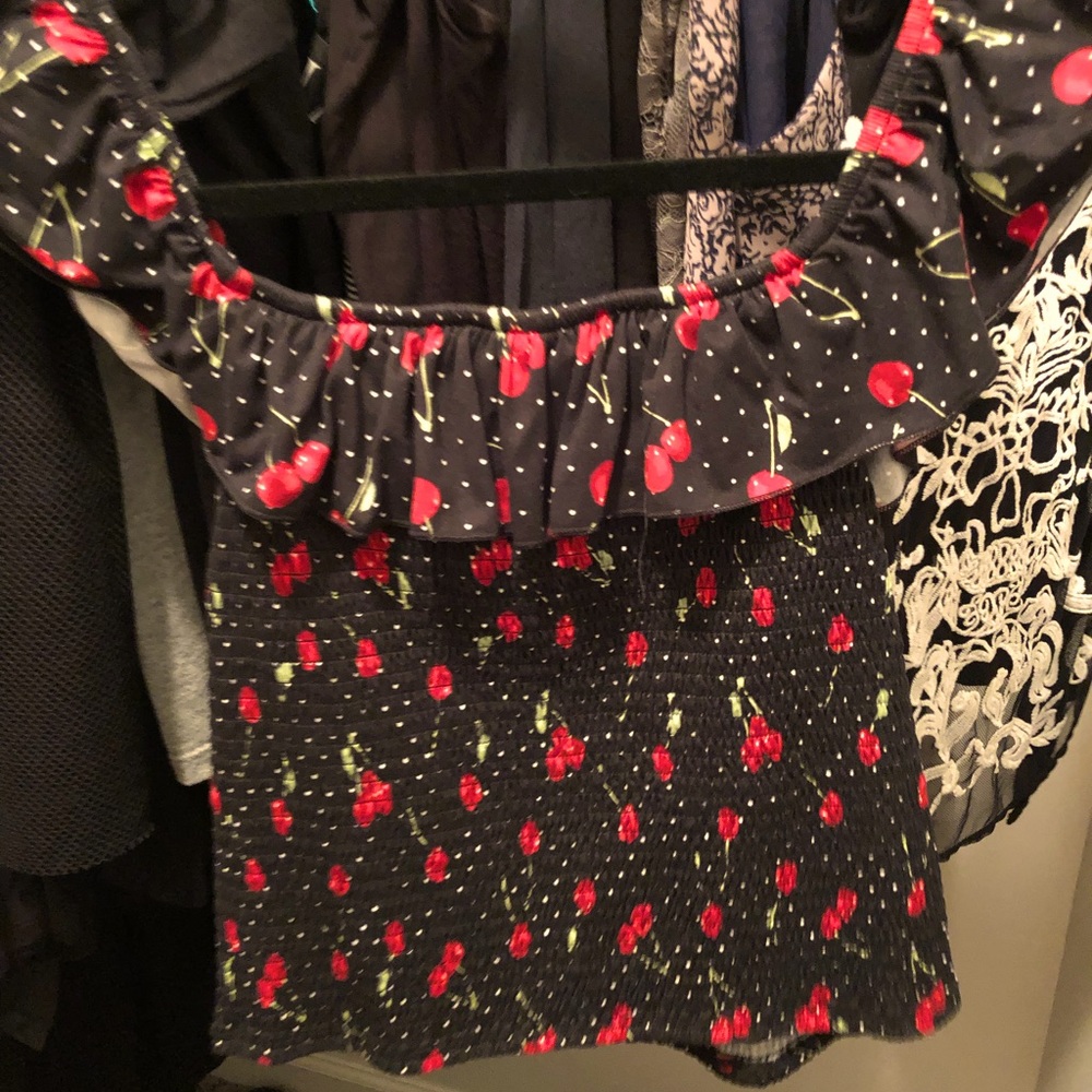 Cherry Pattern Crop Top